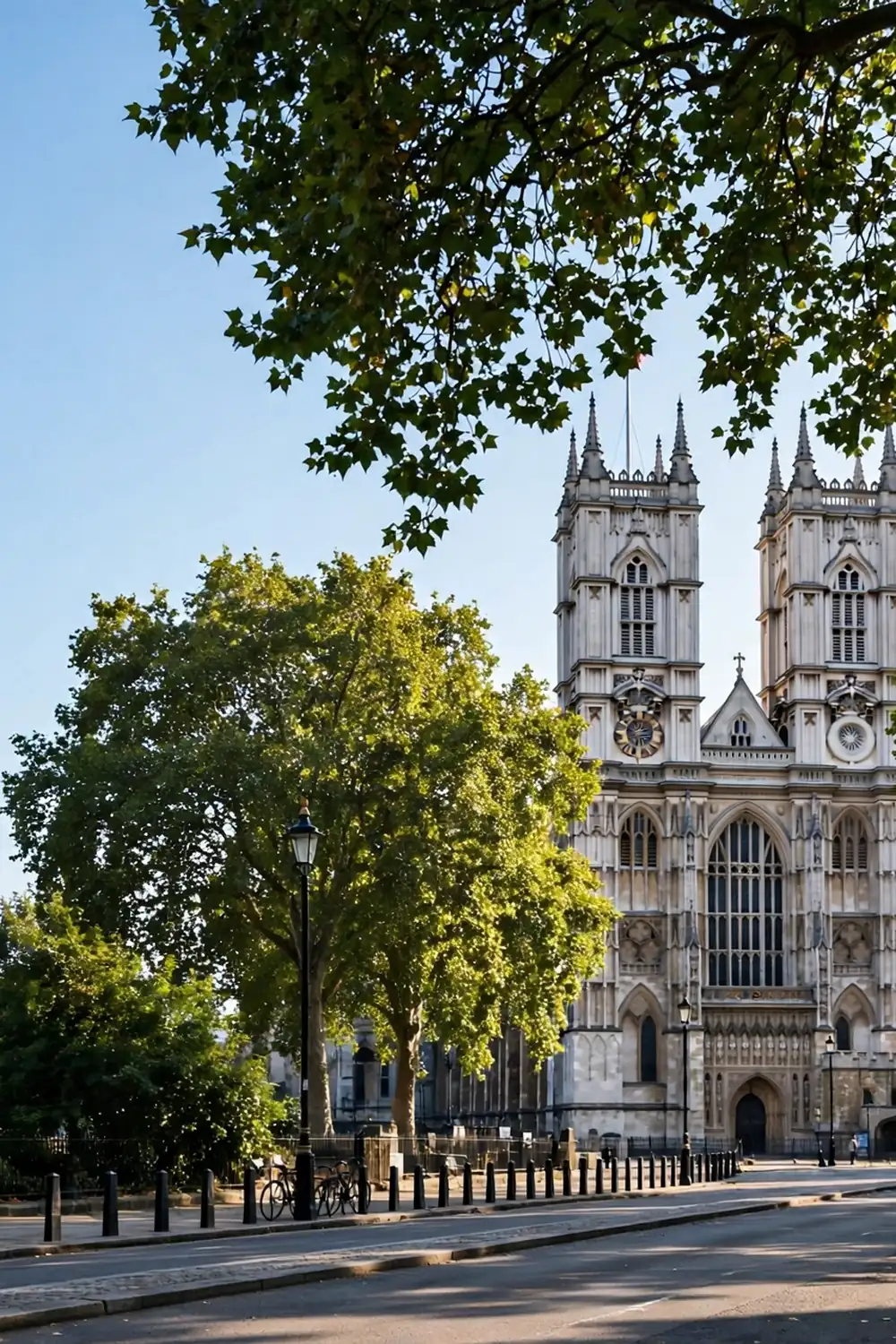 Classic Westminster scene with the Elizabeth Tower and Westminster Abbey