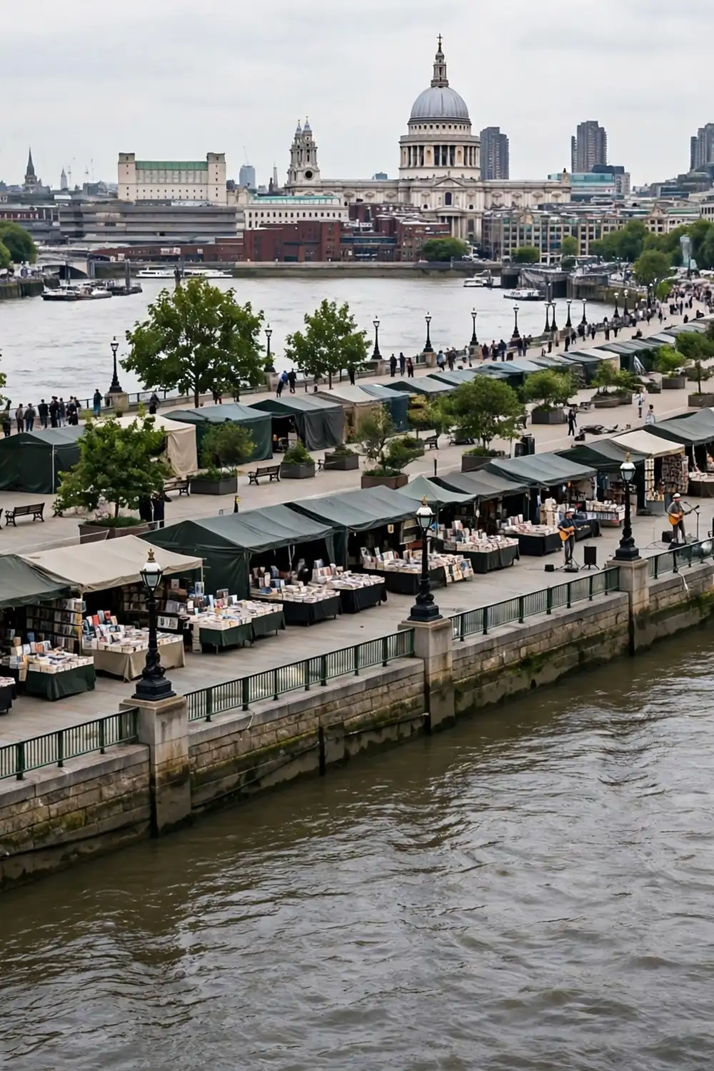 Free riverside promenade beside the Thames with skyline views